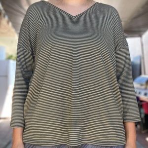 Green & White striped shirt